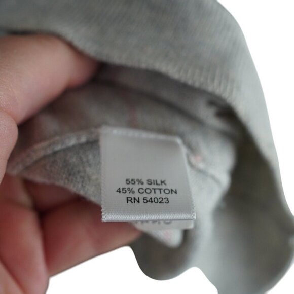 Banana Republic‎ Mens Grey Striped Silk & Cotton V-Neck Sweater M - Picture 3 of 5